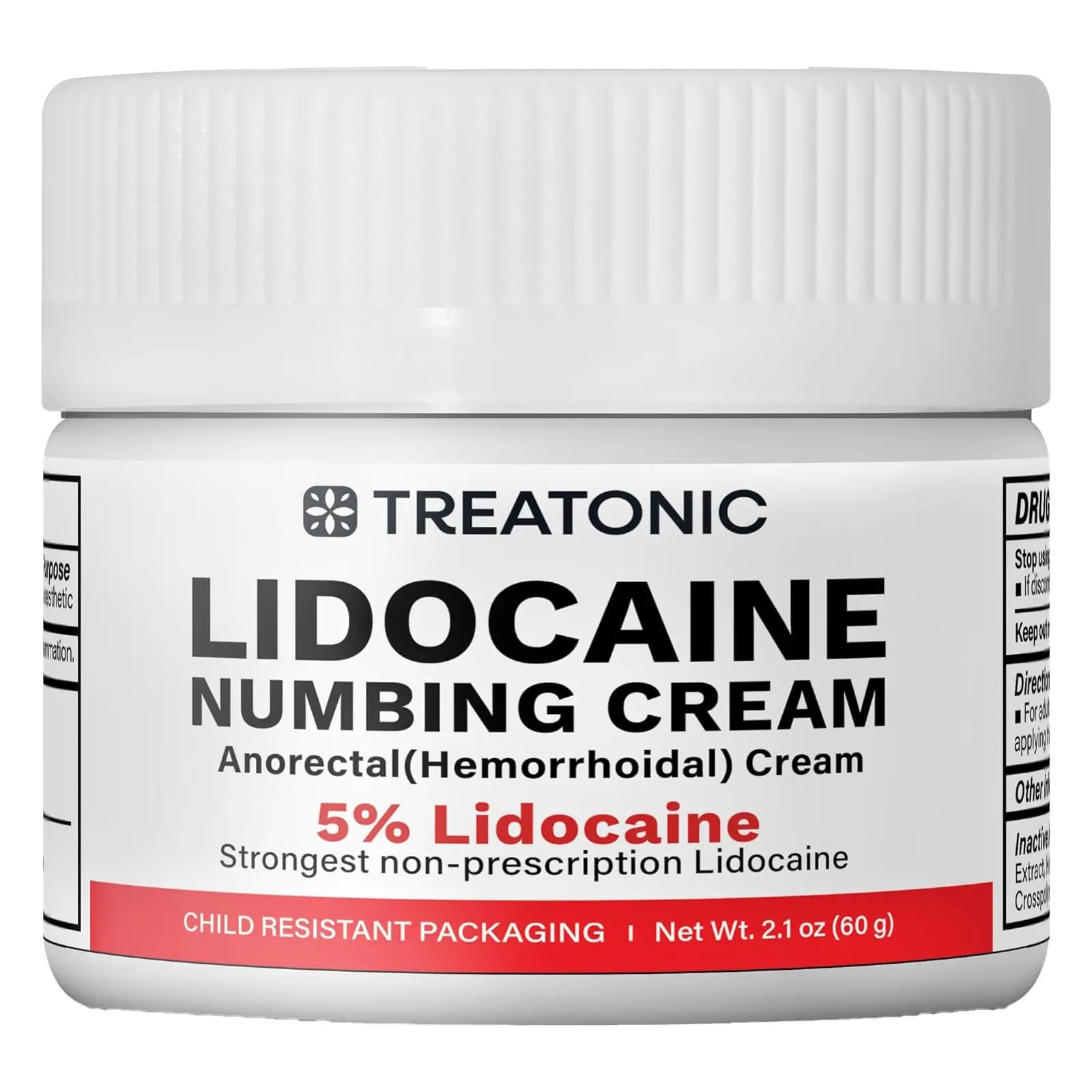 Treatonic Maximum Strength Numbing Cream: Numbing Cream for Discomfort, Burn, Itch & Pain Relief - Fast-Acting, Soothing Topical Anesthetic with Menthol & Emu Oil for Hemorrhoid Treatment – 1.7Oz