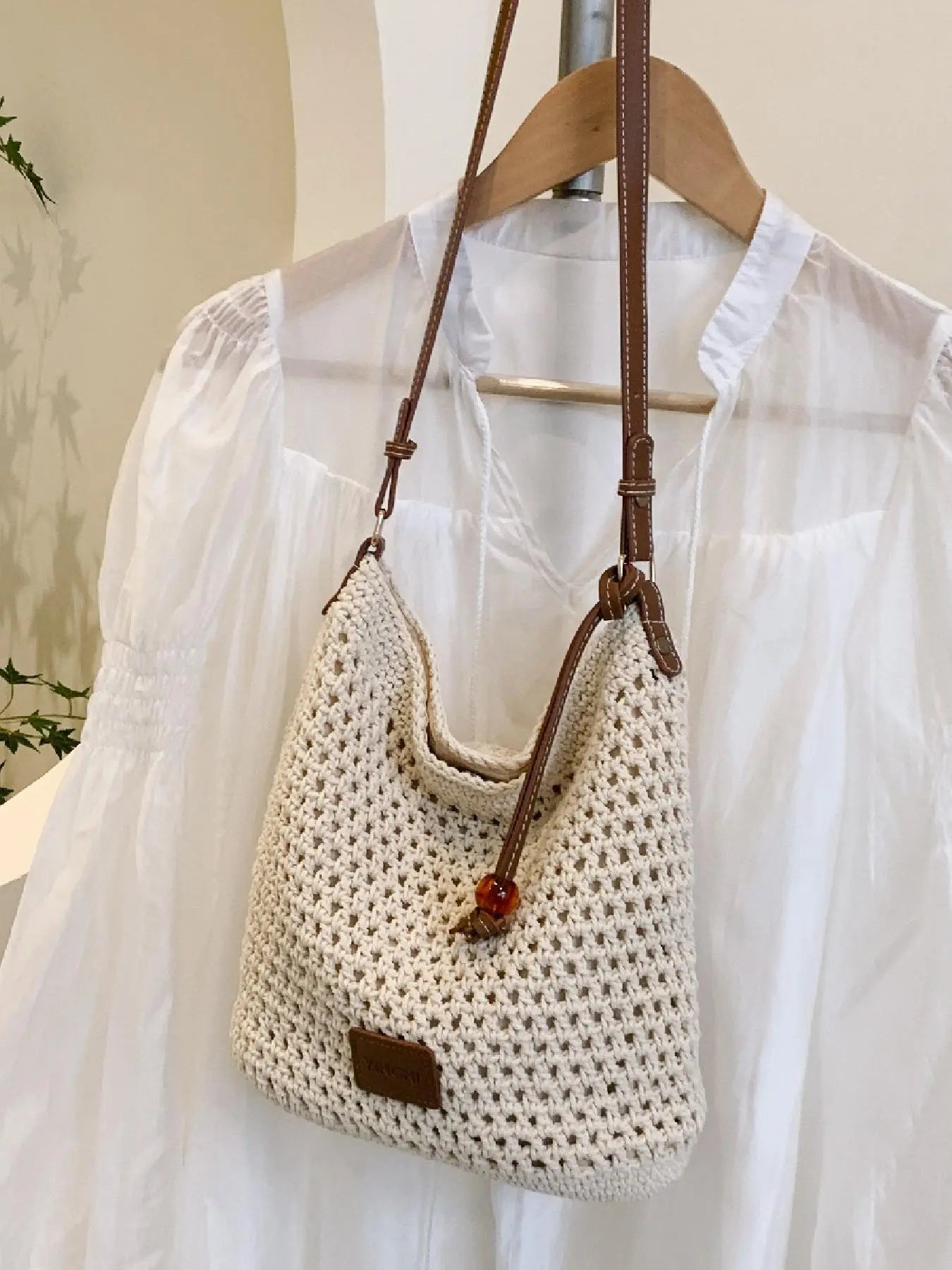 Women'S Fashionable Crochet Bag, Casual Versatile Shoulder Bag for Daily Used, Trendy High-Quality Daily Commuting Bag, Girl Fashionable Shopping Bag, Elegant Commuter Bag