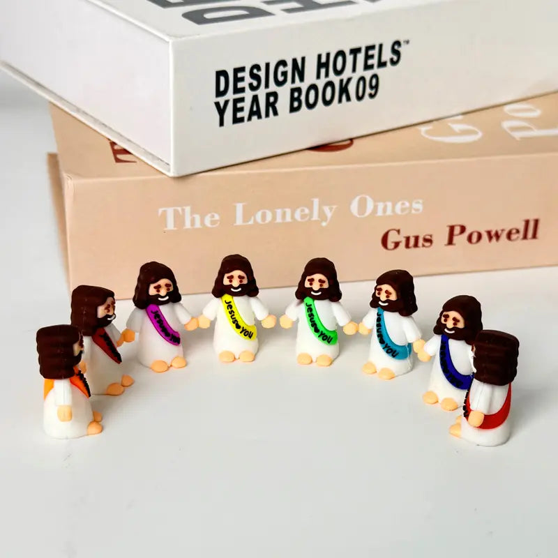 30PCS Little Jesus Figures, Mini Jesus Figurines in Bulk, Multicolor Tiny Jesus Figures, Miniature Figurines to Hide and Seek Religious Gifts for Easter Egg Stuffers (30PC)