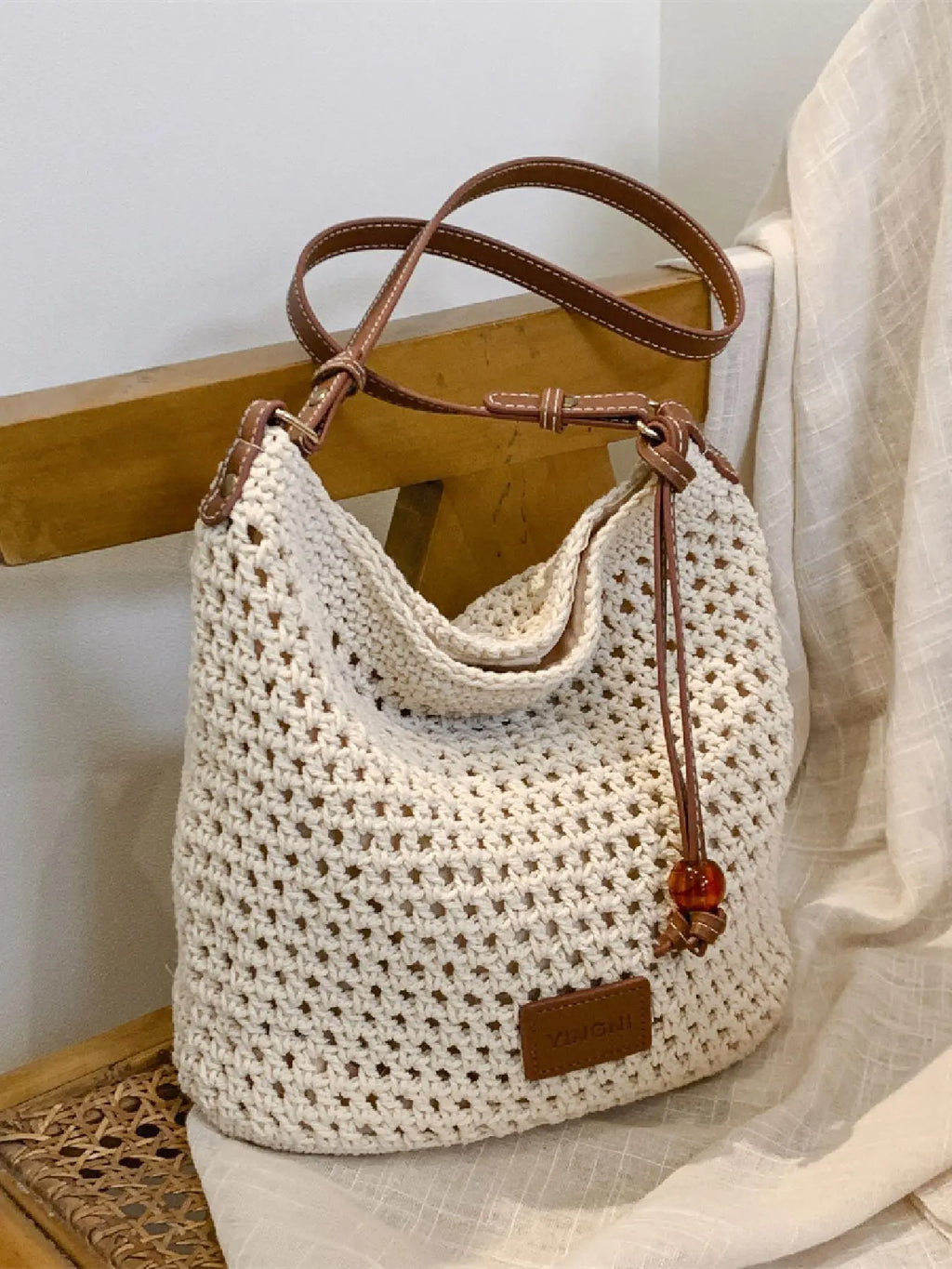 Women'S Fashionable Crochet Bag, Casual Versatile Shoulder Bag for Daily Used, Trendy High-Quality Daily Commuting Bag, Girl Fashionable Shopping Bag, Elegant Commuter Bag