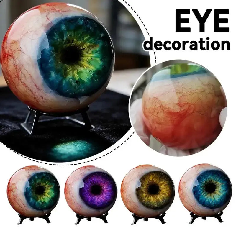 Hyperrealistic Resin Eyeball Decoration, Creepy 3D Dragon Eye Ornament, Gothic Monster Eye Statue for Home Desk Decor, Unique Horror Gift for Halloween