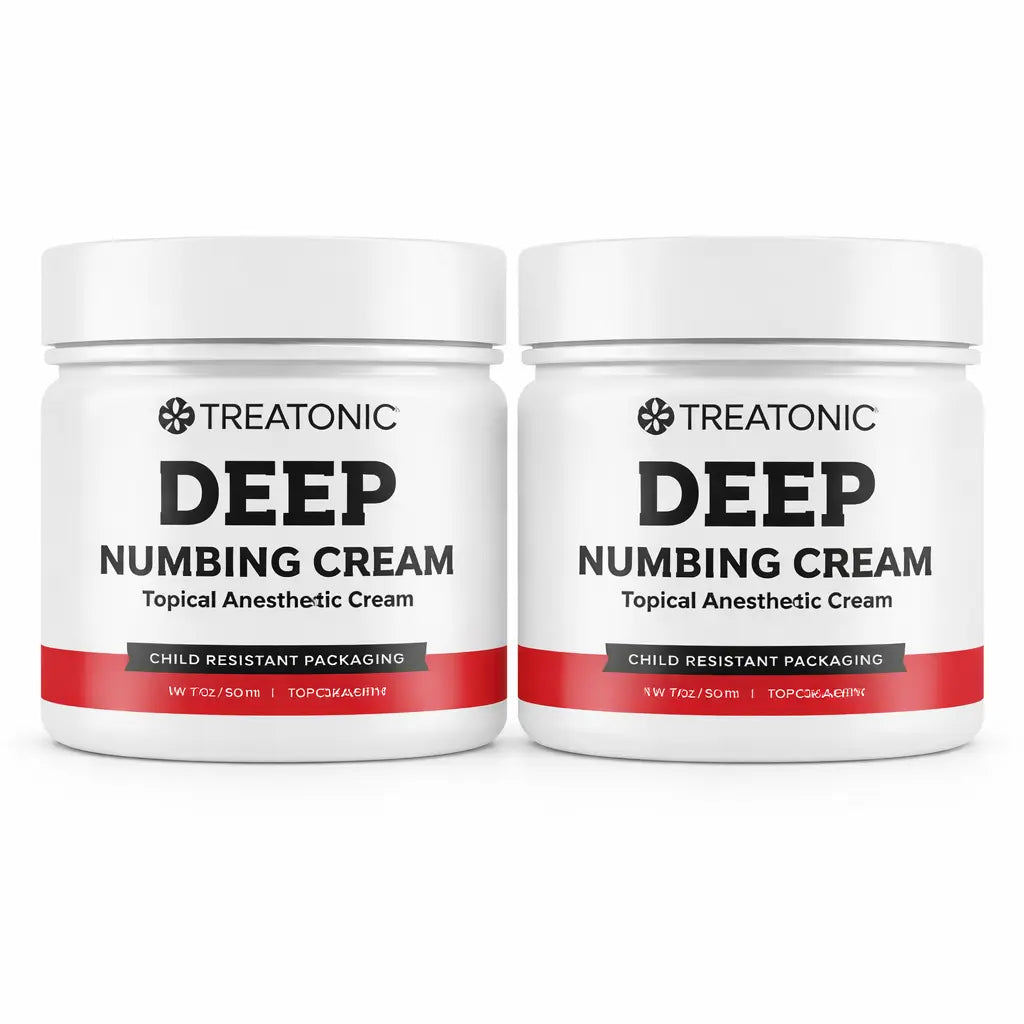 Treatonic Maximum Strength Numbing Cream: Numbing Cream for Discomfort, Burn, Itch & Pain Relief - Fast-Acting, Soothing Topical Anesthetic with Menthol & Emu Oil for Hemorrhoid Treatment – 1.7Oz