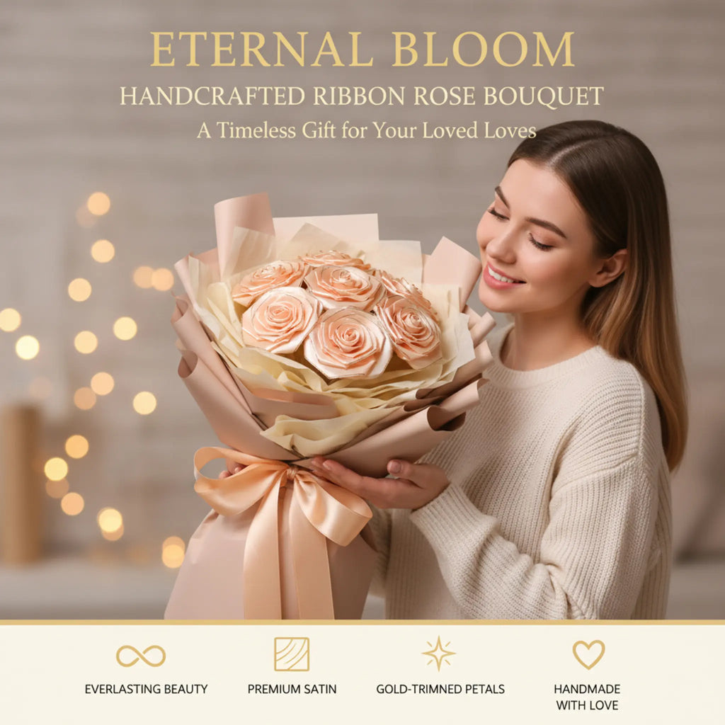 12/24/48Pcs Finished Satin Ribbon Roses for DIY Eternal Roses, Rose Bouquet for DIY Decor，Ramos Eternal Flower Bouquet, Long-Lasting Flowers, Suitable for Weddings, Anniversarie
