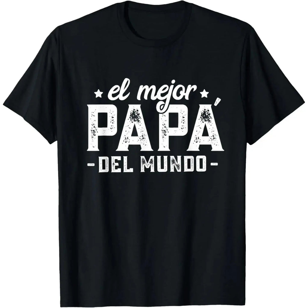 100% Cotton El Mejor Papá Del Mundo, Dia Del Padre Regalo Spanish Dad T-Shirt Summerwins