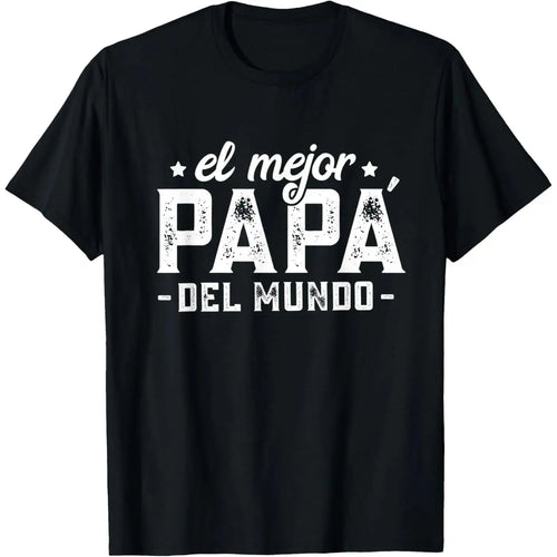100% Cotton El Mejor Papá Del Mundo, Dia Del Padre Regalo Spanish Dad T-Shirt Summerwins