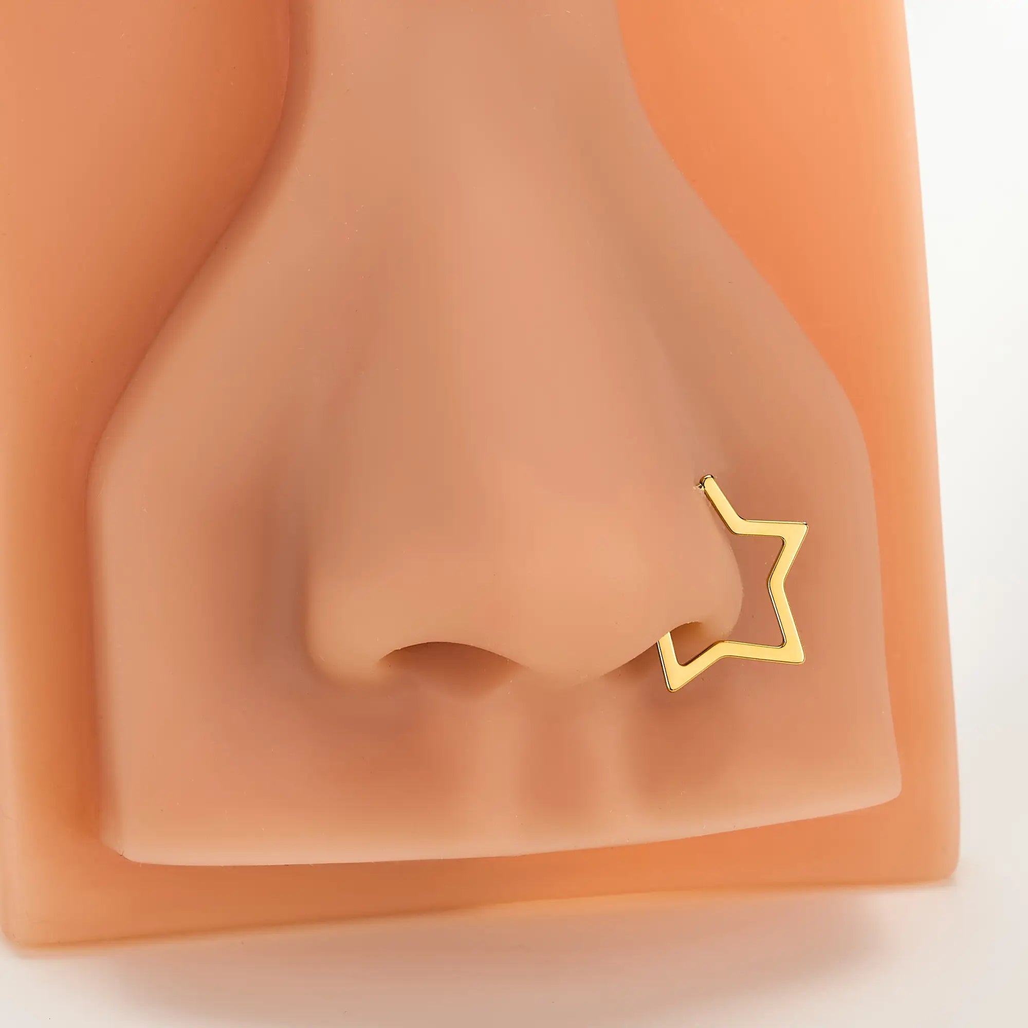 OUFER Titanium 20G Star Notril Piercing Nose Ring Lobe Earring Jewelry, 7Mm-8Mm Inner Diameter Star Hoop Earring, Lightweight Piercer-Recommended Daily Wear Accessory