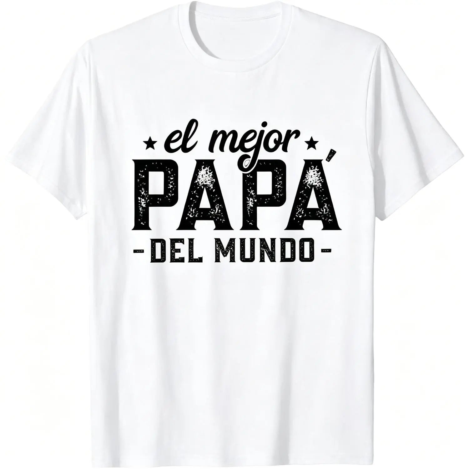 100% Cotton El Mejor Papá Del Mundo, Dia Del Padre Regalo Spanish Dad T-Shirt Summerwins