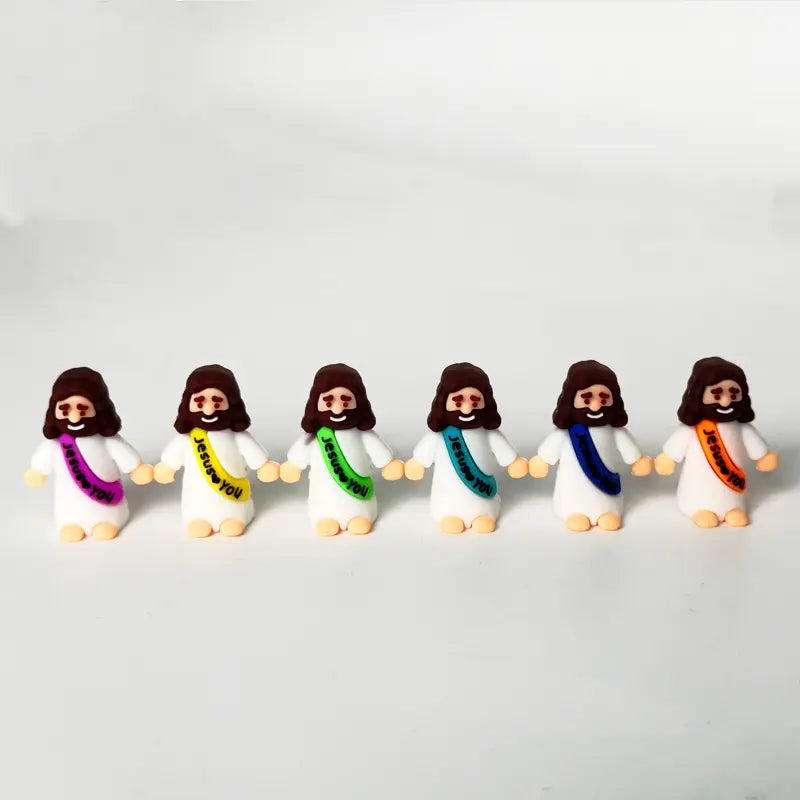 30PCS Little Jesus Figures, Mini Jesus Figurines in Bulk, Multicolor Tiny Jesus Figures, Miniature Figurines to Hide and Seek Religious Gifts for Easter Egg Stuffers (30PC)