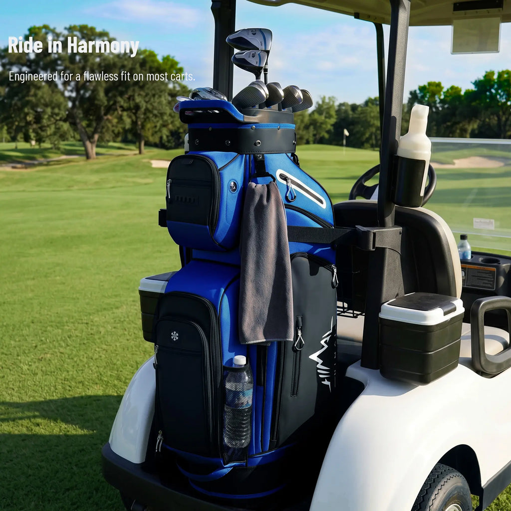 Unihimal Hive Vault Golf Cart Bag 14-Way, Premium Full Length Golf Bag for Men with Magnetic Leather Pocket, Handles and Rain Cover