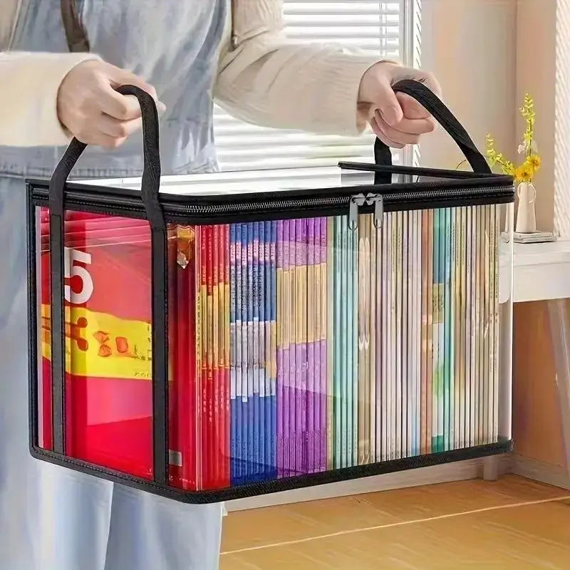 Large Clear Thick Plastic Storage Box with Hinged Lid, Heavy-Duty Durable High-Capacity Organizer for Home, Moving, Attic