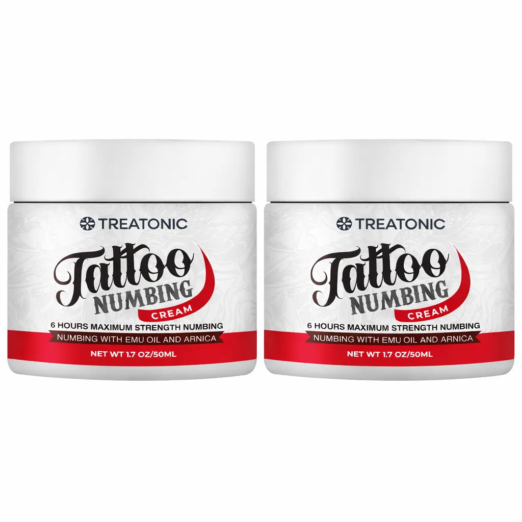 Treatonic Maximum Strength Numbing Cream: Numbing Cream for Discomfort, Burn, Itch & Pain Relief - Fast-Acting, Soothing Topical Anesthetic with Menthol & Emu Oil for Hemorrhoid Treatment – 1.7Oz