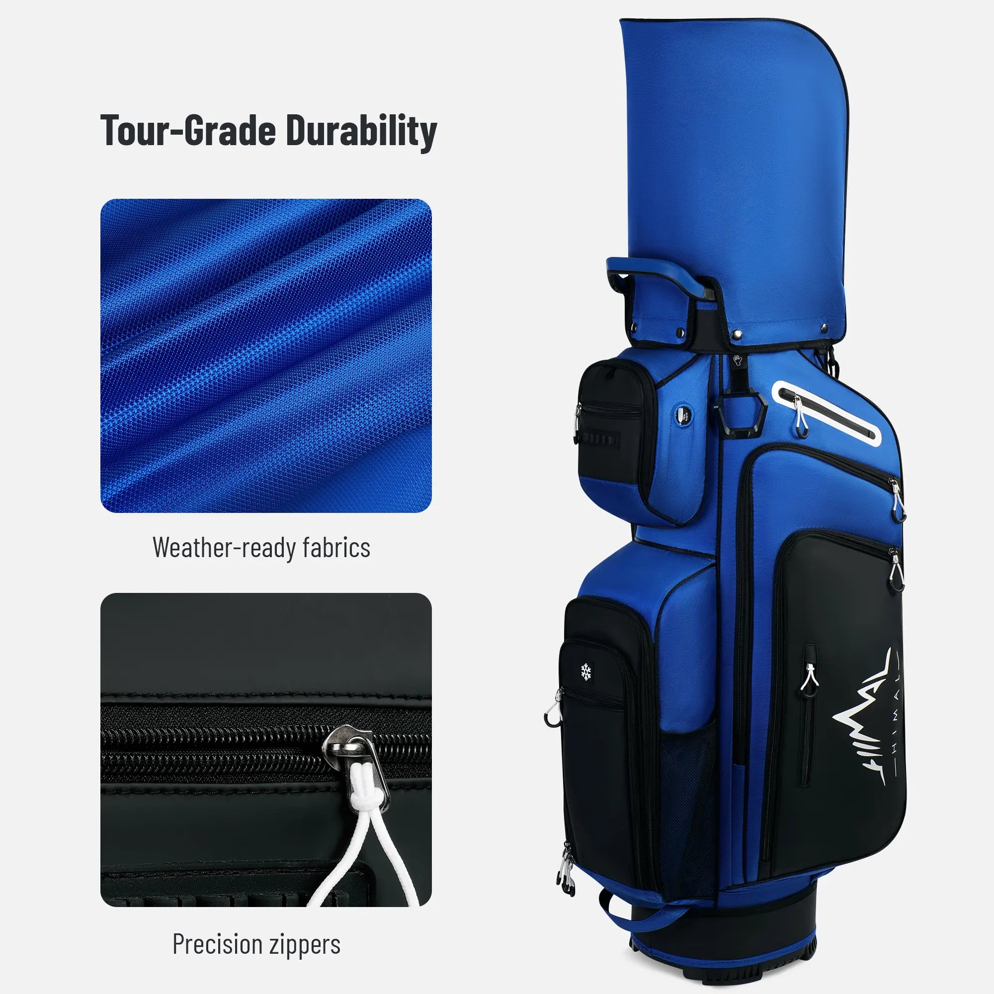Unihimal Hive Vault Golf Cart Bag 14-Way, Premium Full Length Golf Bag for Men with Magnetic Leather Pocket, Handles and Rain Cover