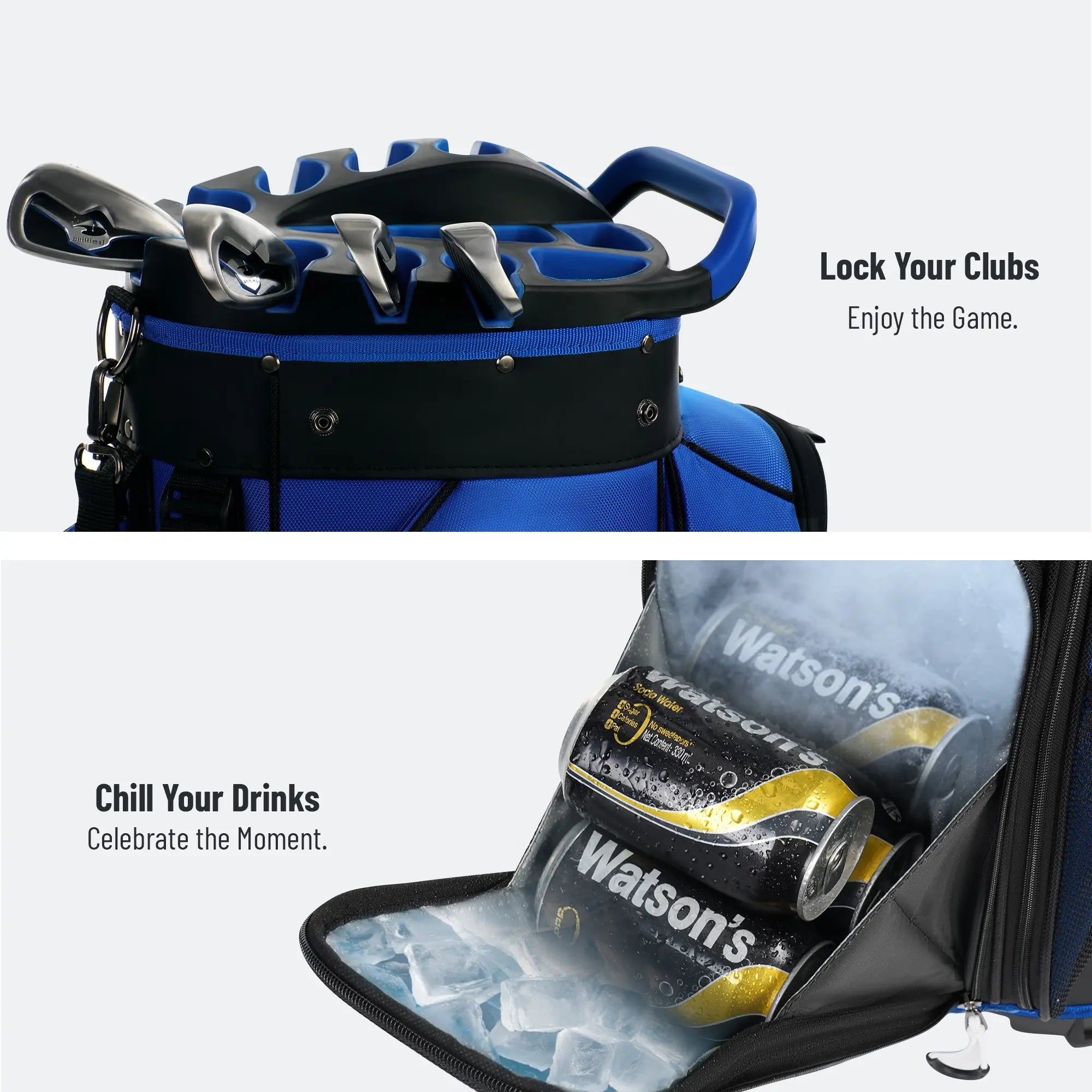 Unihimal Hive Vault Golf Cart Bag 14-Way, Premium Full Length Golf Bag for Men with Magnetic Leather Pocket, Handles and Rain Cover