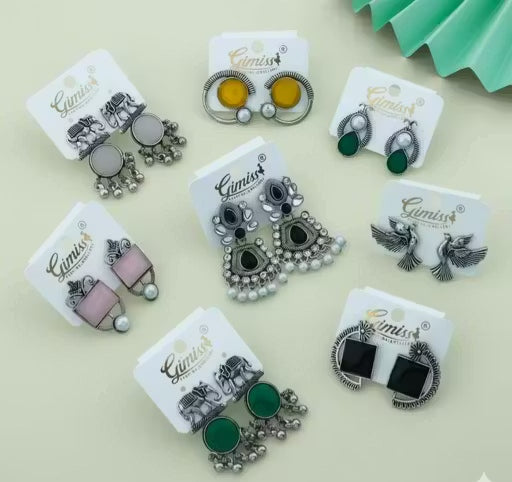Oxidised Earrings Combo Pack of 4 |Zevraa Trendy Tops