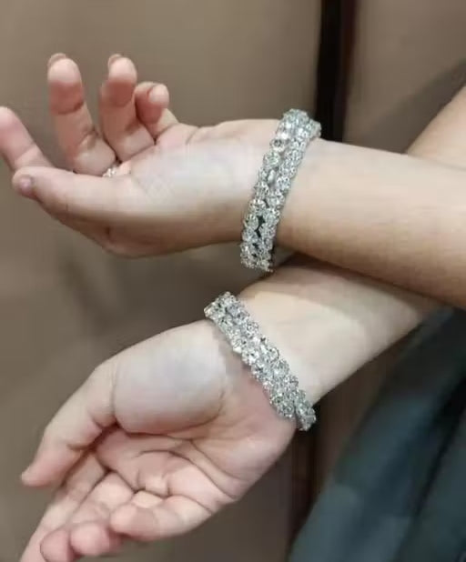 American Diamond Jewellery Set |Necklace, Earrings,Bangles,Ring Combo
